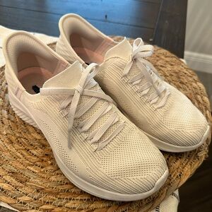 Women's Cream Athletic Shoes